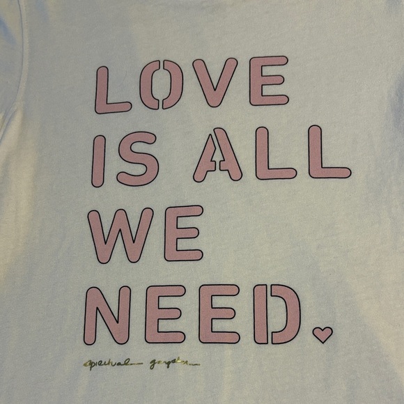 Spiritual Gangster Love is Tally Shrunken Tee ~ Small ~ Cream ~ NWT - Picture 2 of 7